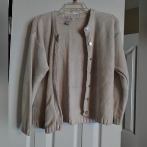Cherokee Women's Beige Cardigan Sweater Size M